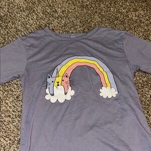 Kids' Gray Cat Unicorn Graphic Tee